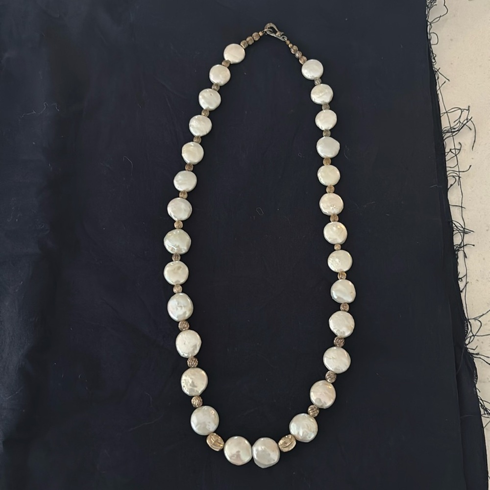 Coin pearl necklace